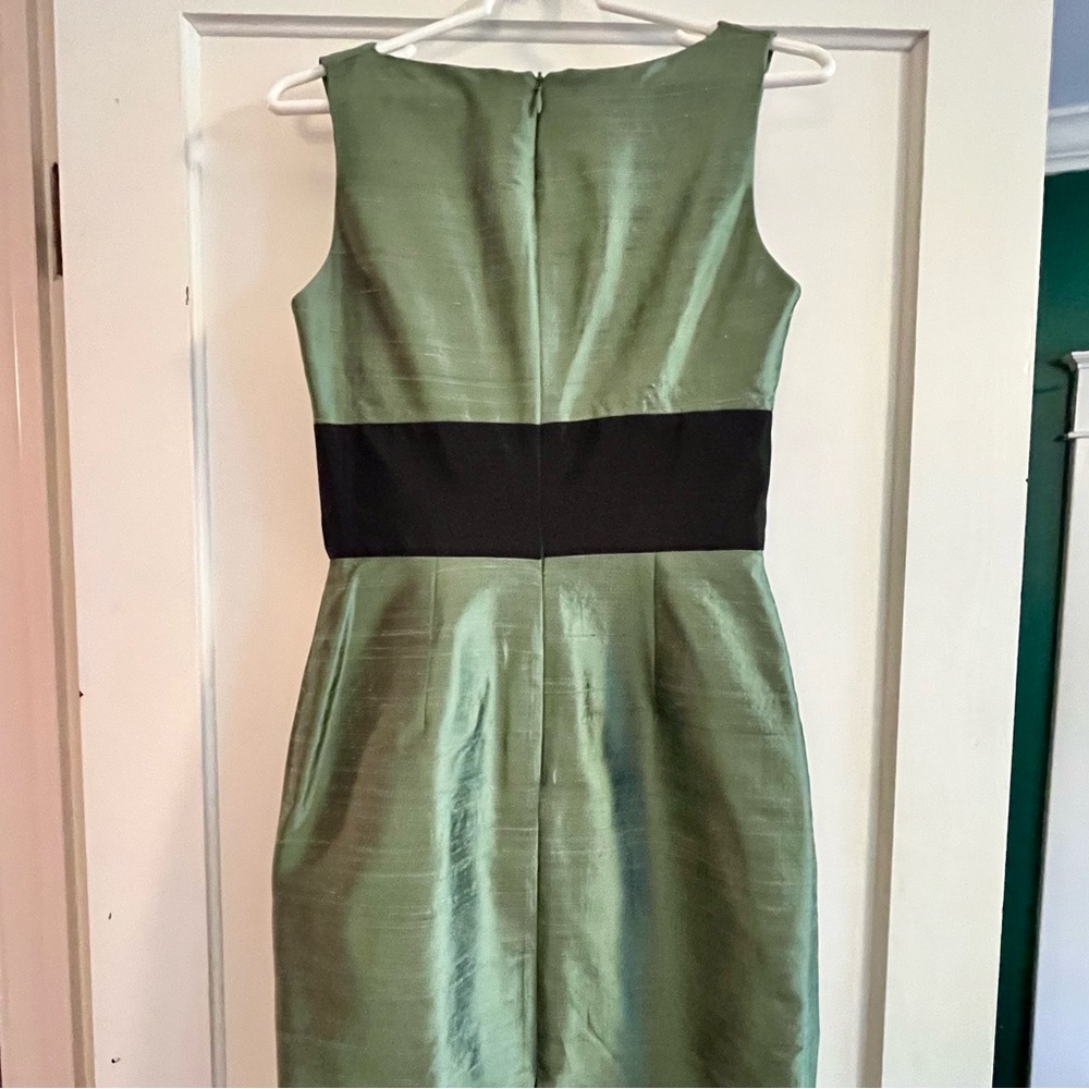 Classy & Cute Green Cocktail Dress with Black Waistband - Picture 3 of 7